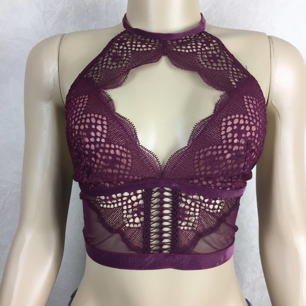 Victoria’s Secret Maroon Lace/Mesh Bralette